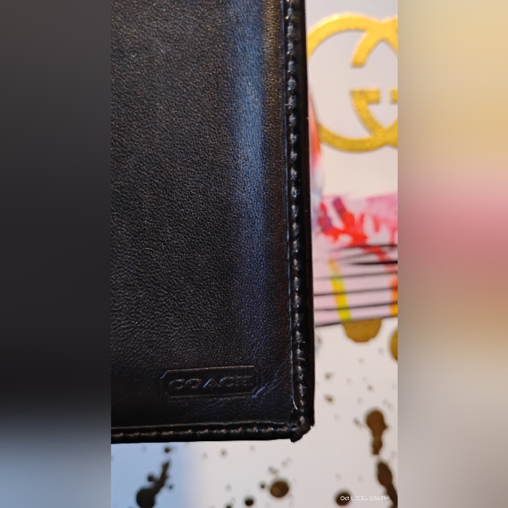 Coach Black and Dark Gray Card Walletñ Coach Monogram Design 🎁 - Picture 4 of 5